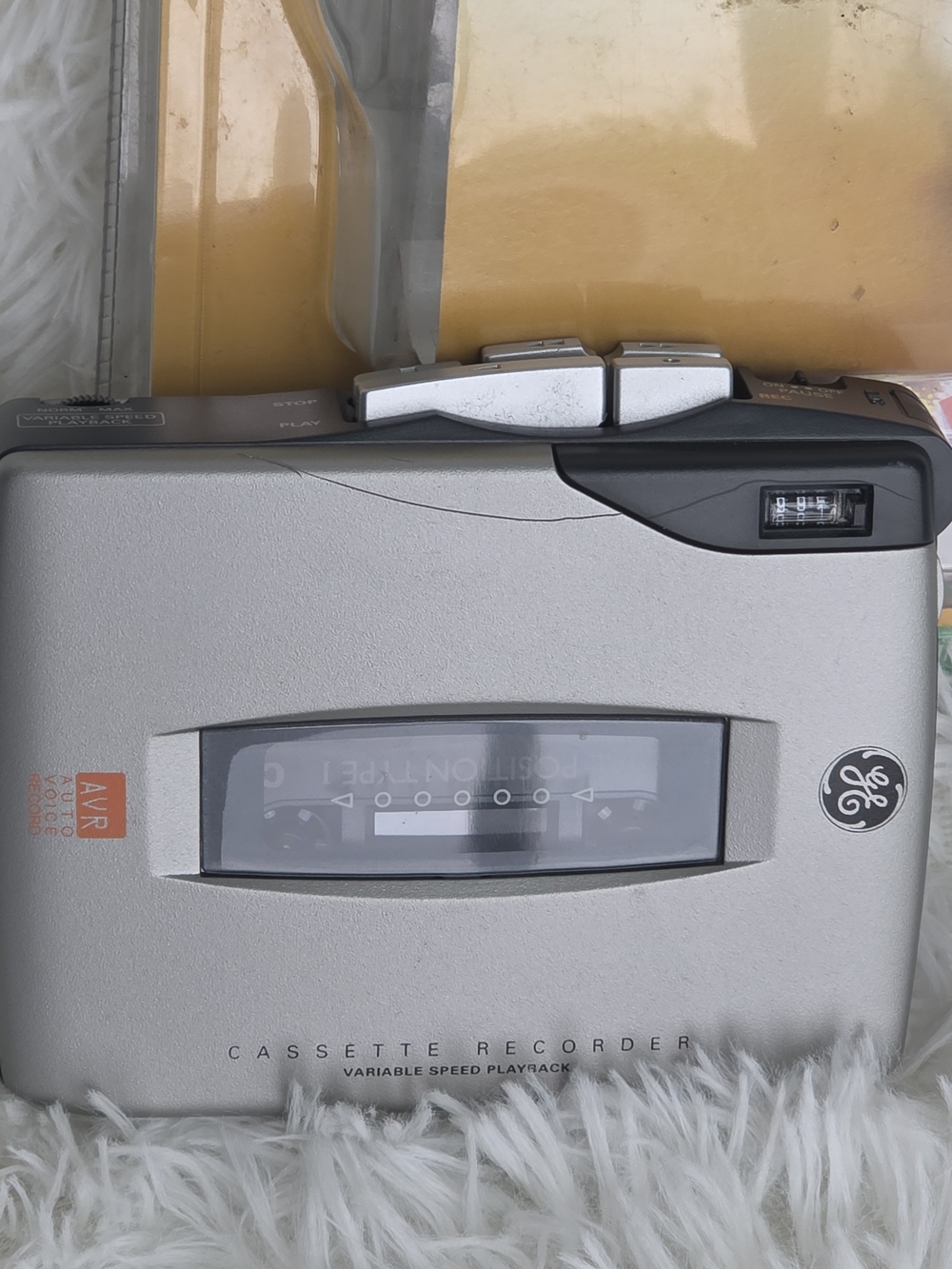 GE 3-5366A  Variable Speed AVR Tape Cassette Recorder Player -Used